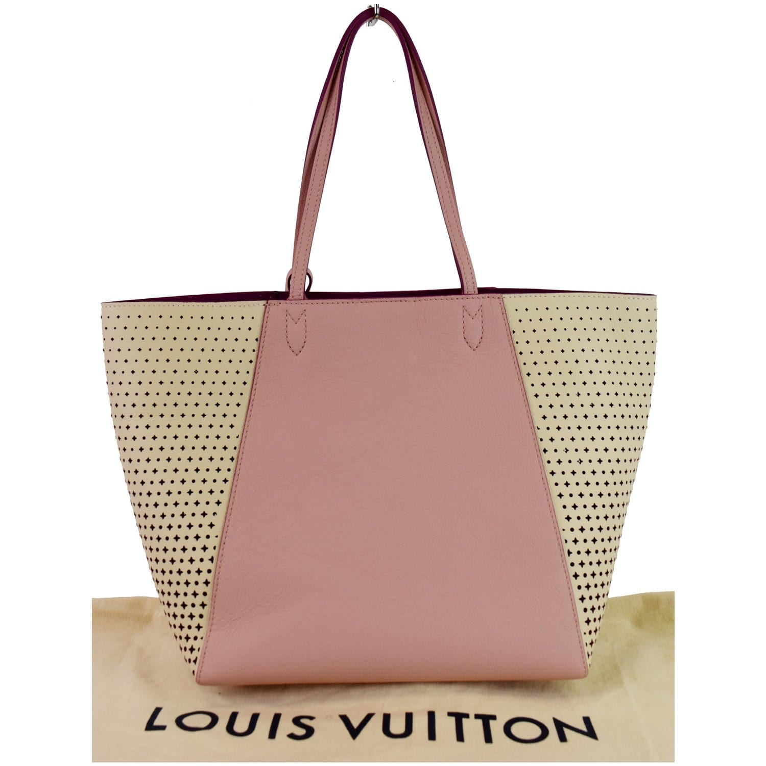 Louis Lockme Cabas Perforated Shoulder Bag Leather Pink