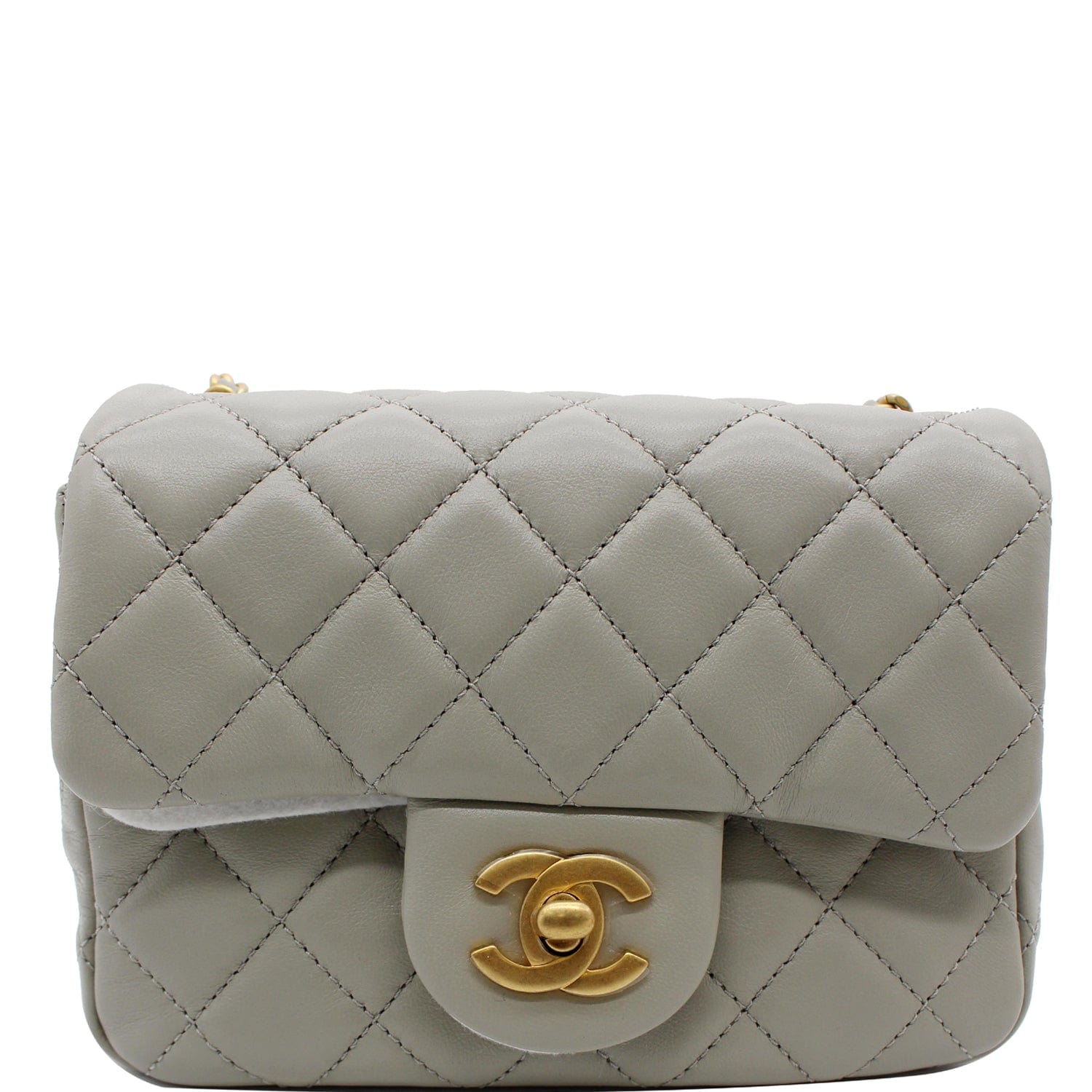 Chanel Cc Pearl Crush Flap Shoulder Bag Light Leather Quilted
