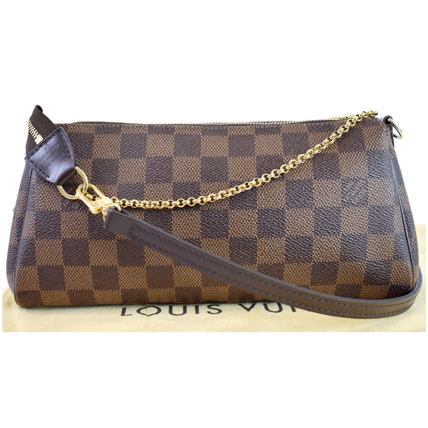Louis Pochette Eva Damier Ebene Clutch Crossbody Brown Crossbody Bag