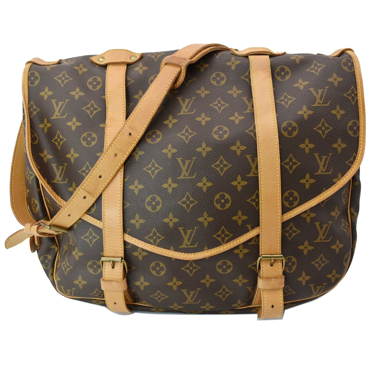 Louis Saumur Xl Large Shoulder Bag Canvas Monogram