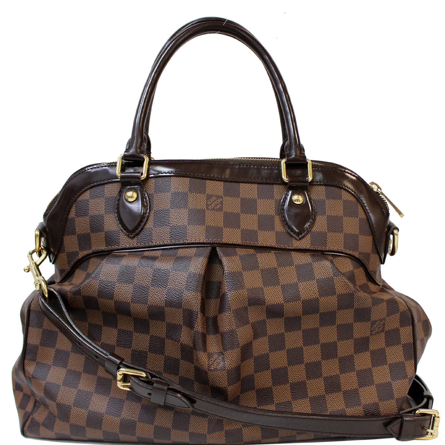 Louis Trevi Gm Damier Ebene 2Way Shoulder Brown Shoulder Bag