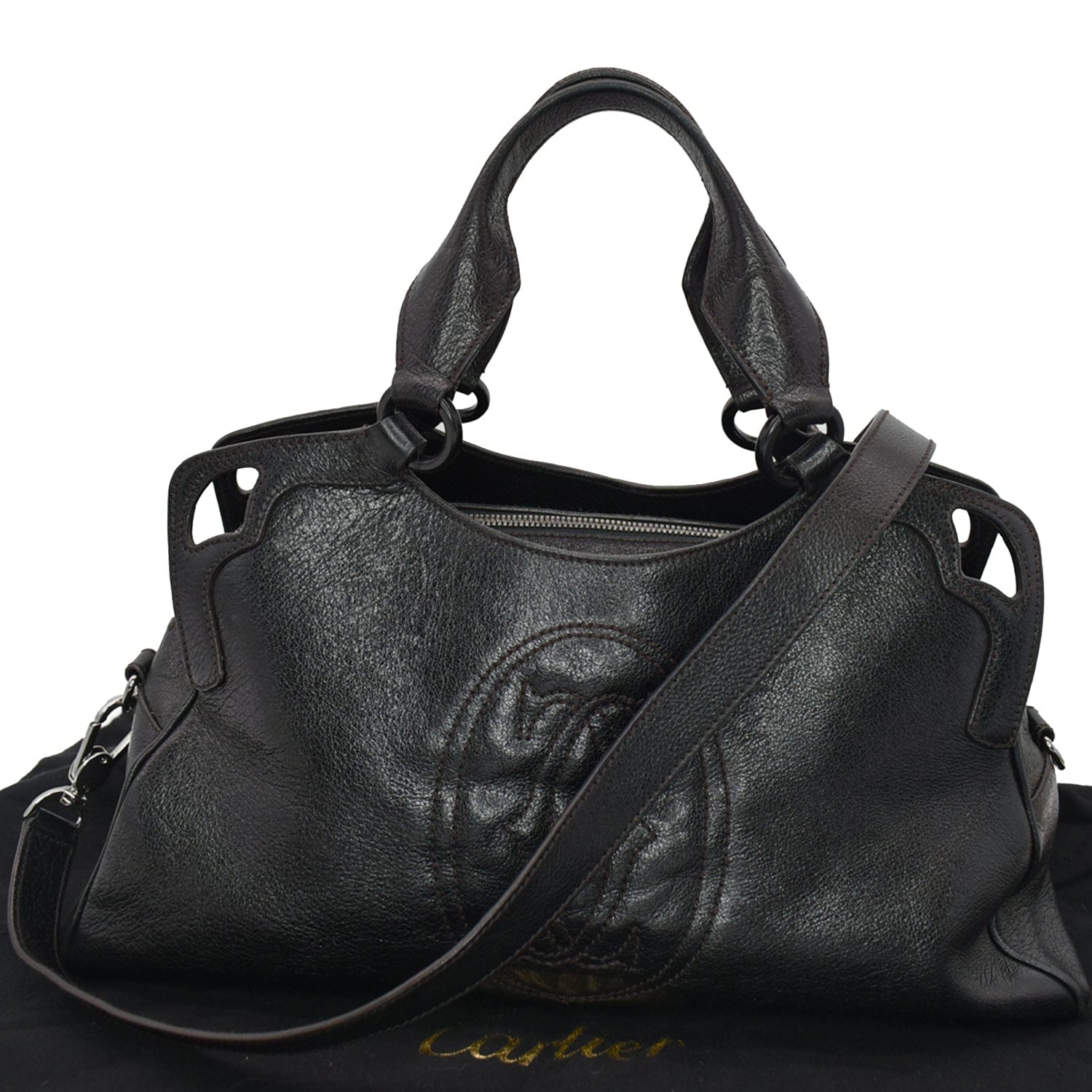 Marcello De Cartier Shoulder Bag Leather Black