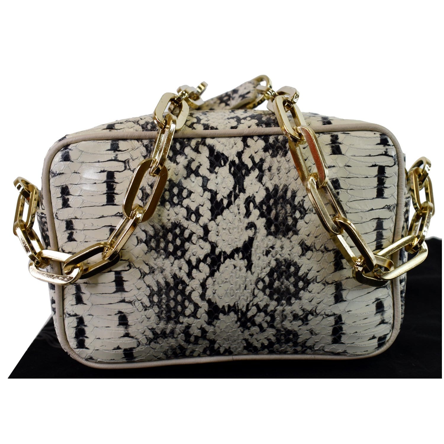 Versace Unica Python Embossed Crossbody Bag Leather White