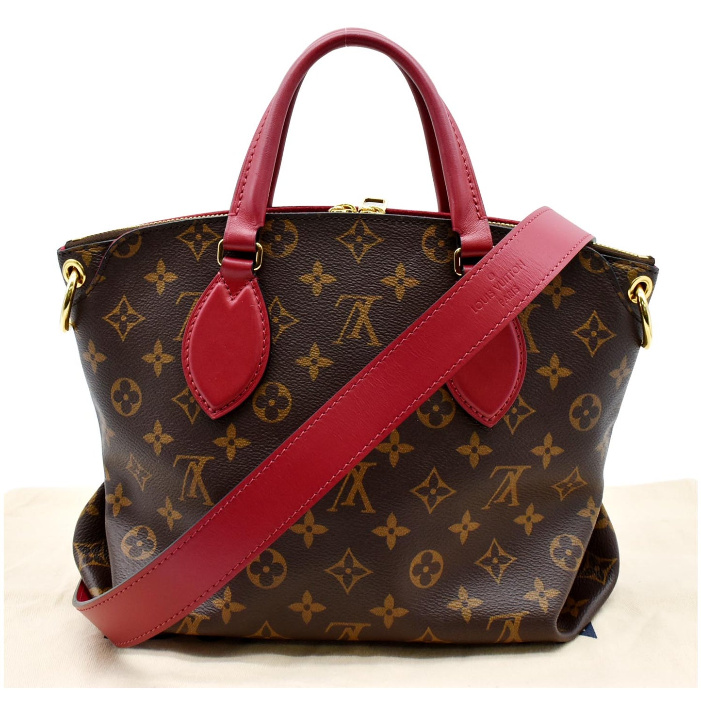 Louis Flower Zipped Pm Tote Bag Canvas Monogram