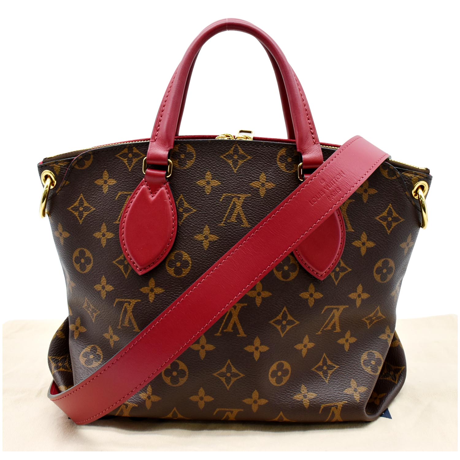 Louis Flower Zipped Pm Tote Bag Canvas Monogram