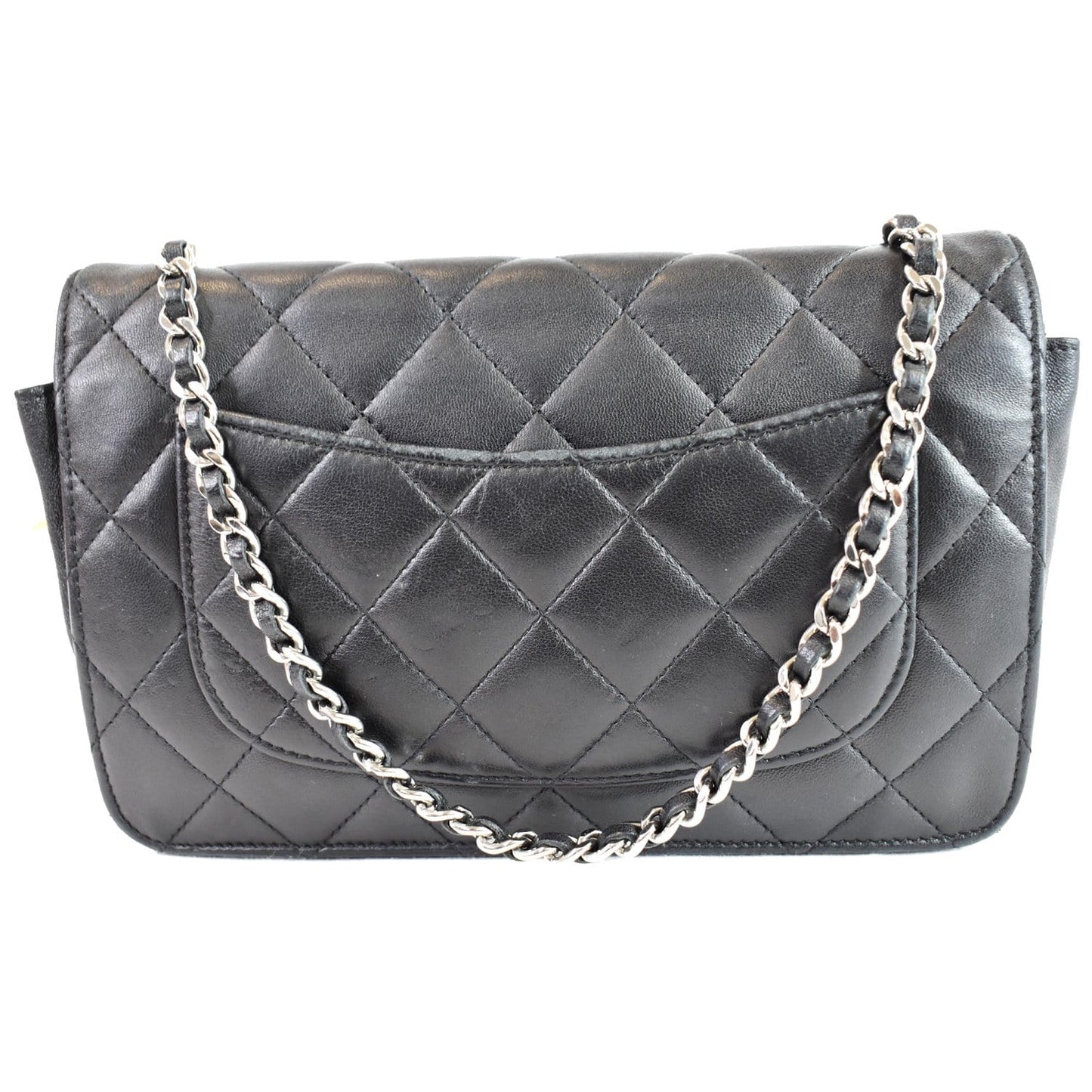 Chanel Wallet On Lambskin Woc Crossbody Bag Leather Black