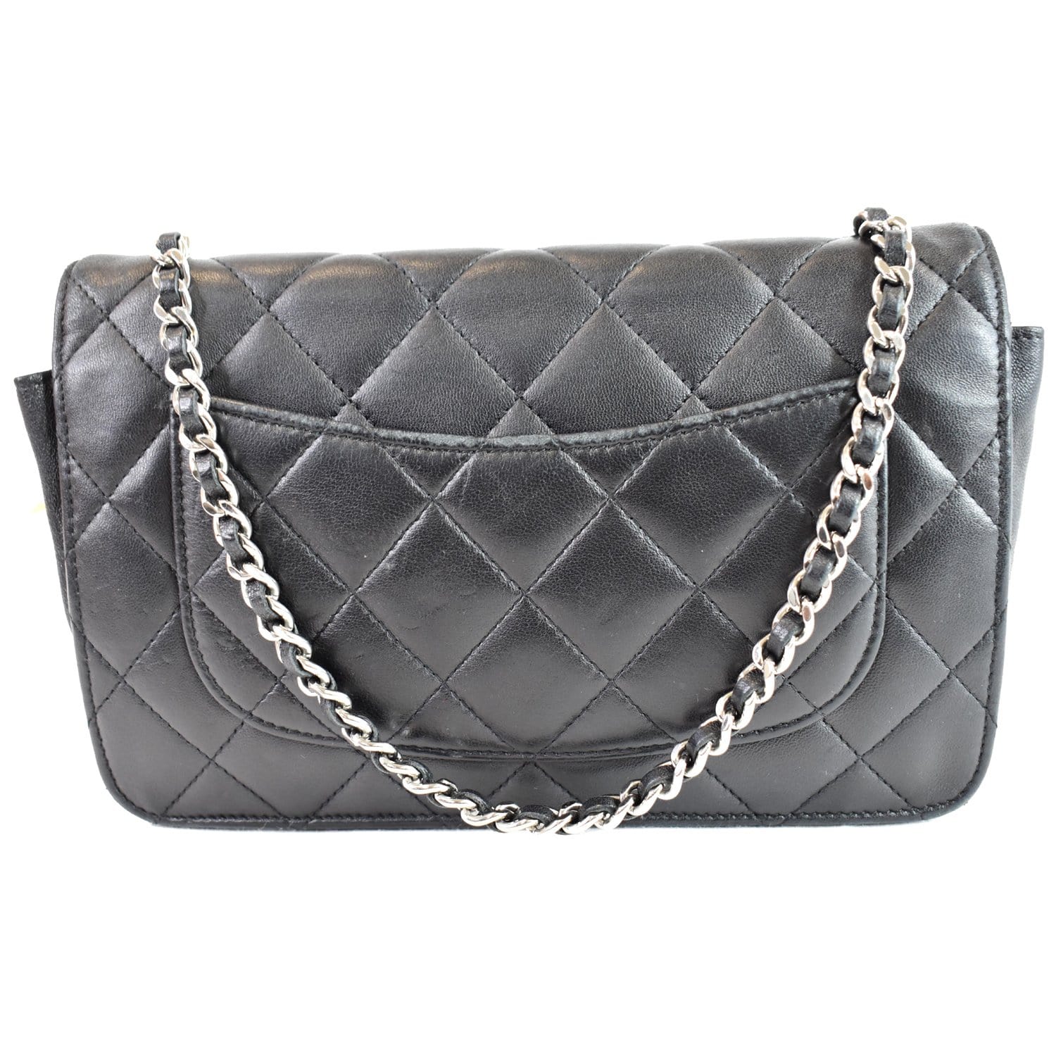 Chanel Wallet On Lambskin Woc Crossbody Bag Leather Black