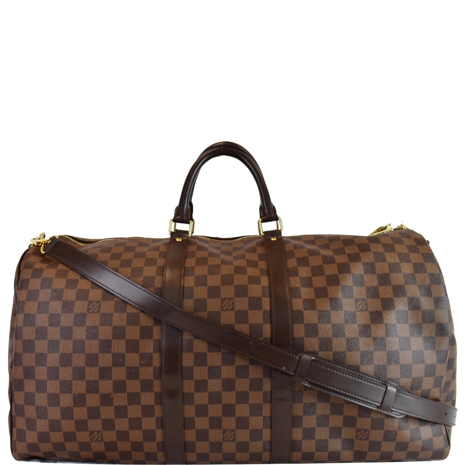 Louis Keepall Bandouliere Damier Ebene Travel Bag Brown Shoulder Bag
