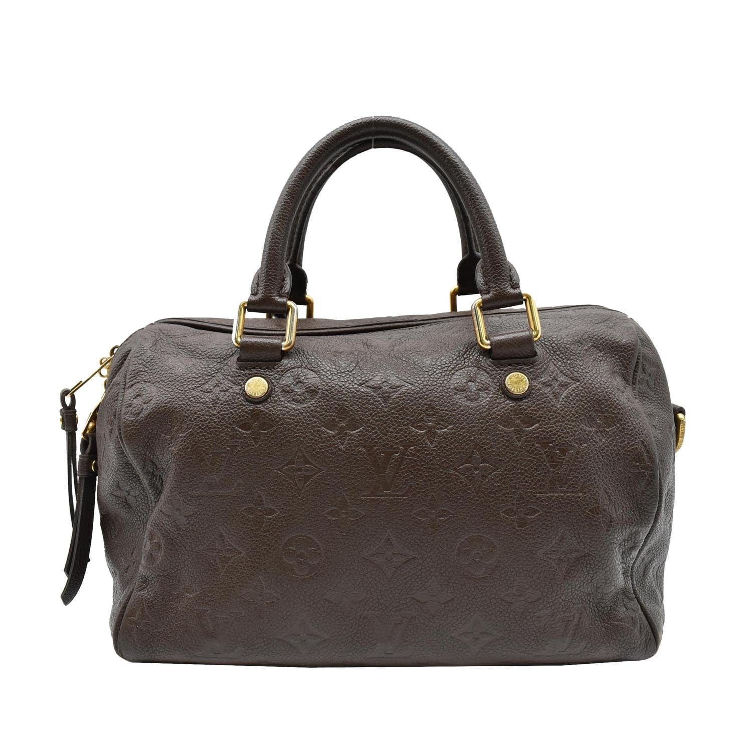 Louis Speedy Empreinte Satchel Bag Terre Leather Monogram Travel Bag