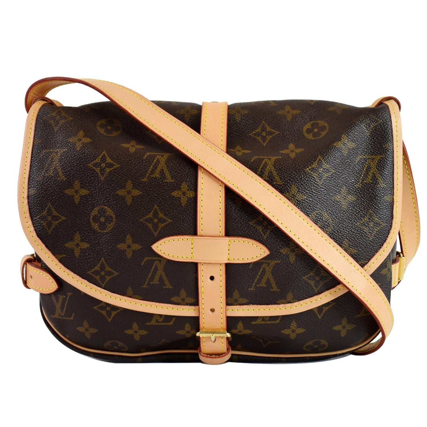 Louis Saumur Shoulder Bag Canvas Monogram Brown 3