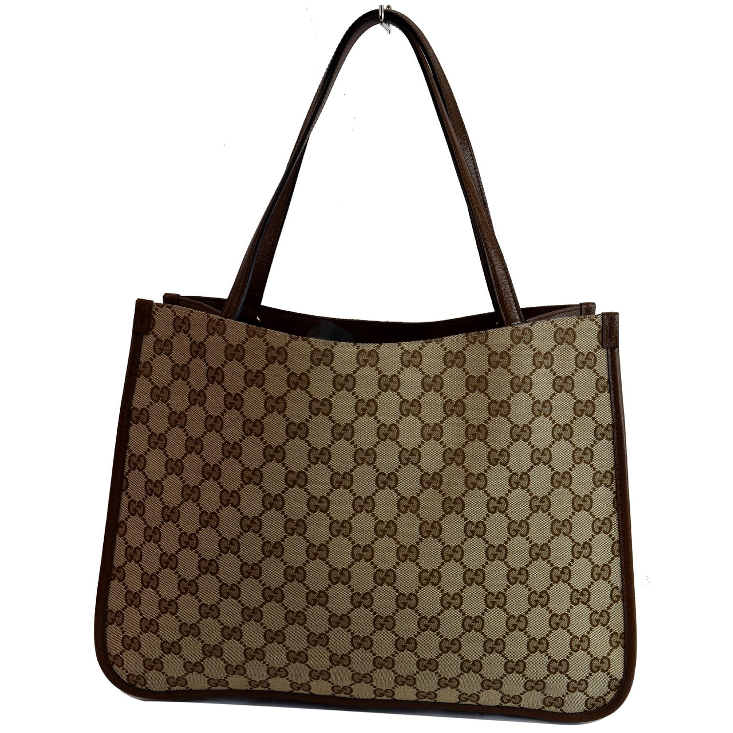 Gucci Horsebit Tote Bag Canvas Brown