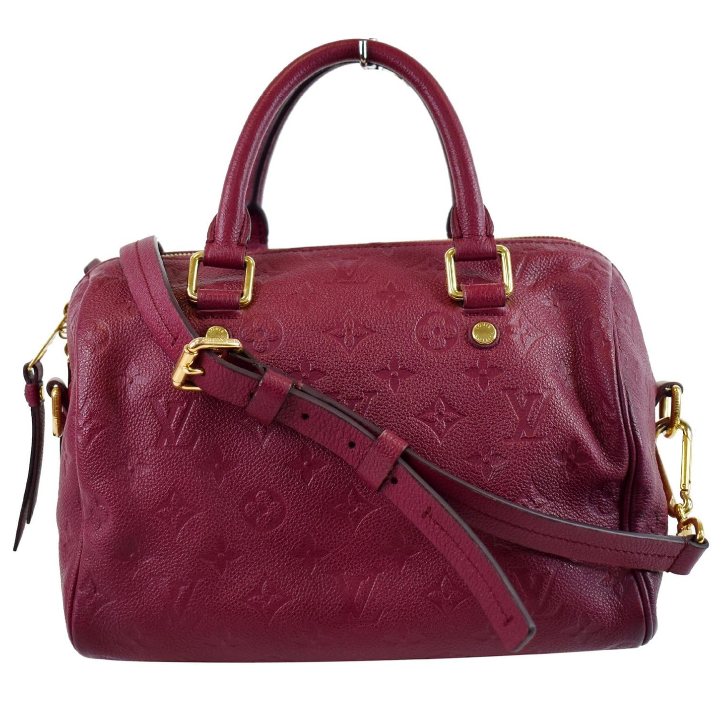 Louis Speedy Bandouliere Empreinte Shoulder Bag Purple Leather