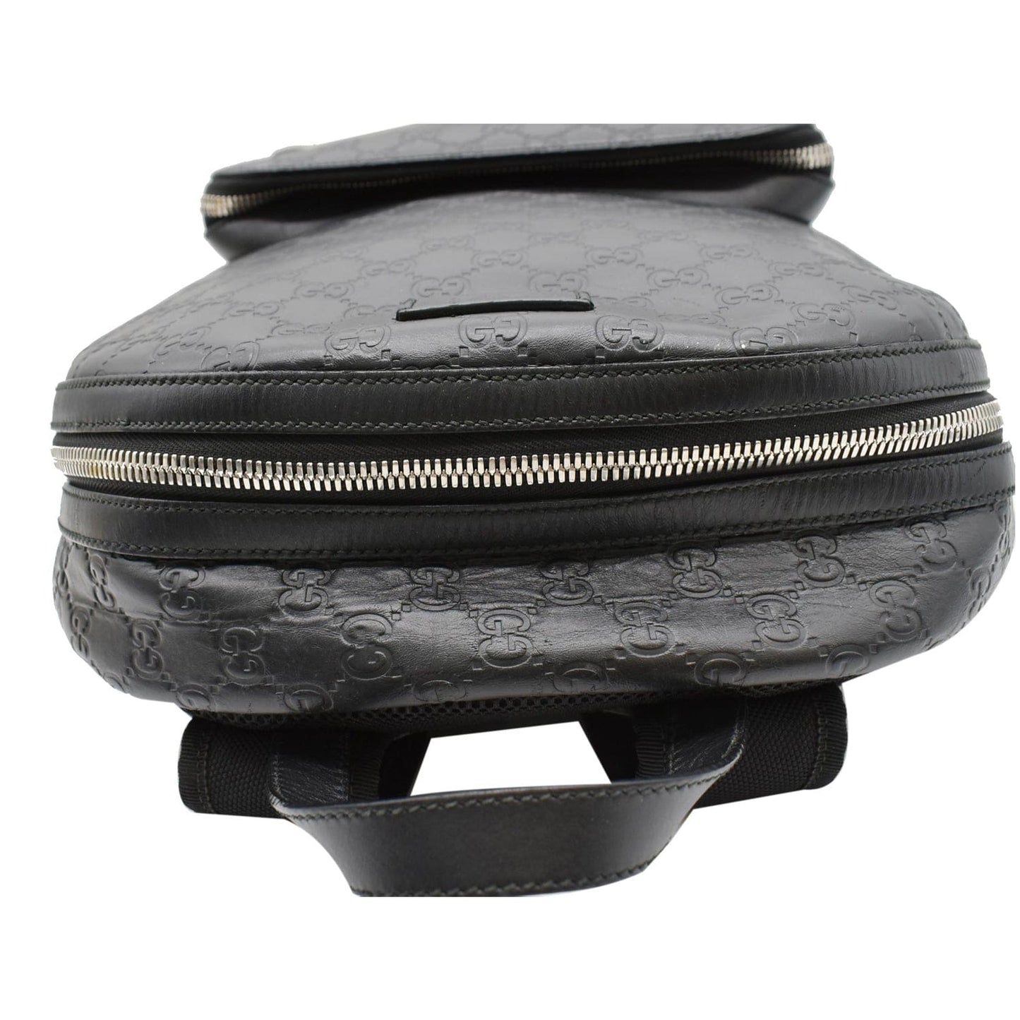 Gucci Signature Backpack Bag Leather Black