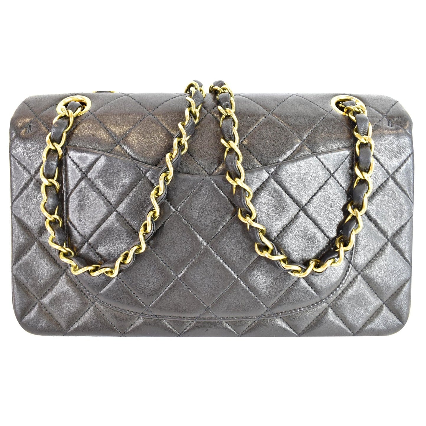Chanel Double Lambskin Shoulder Bag Black Flap