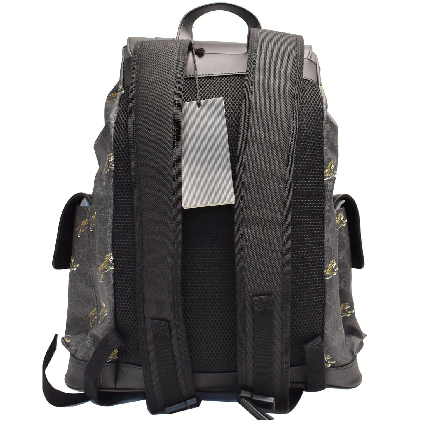 Gucci Bestiary Tigers Supreme Microfiber Backpack Bag Black