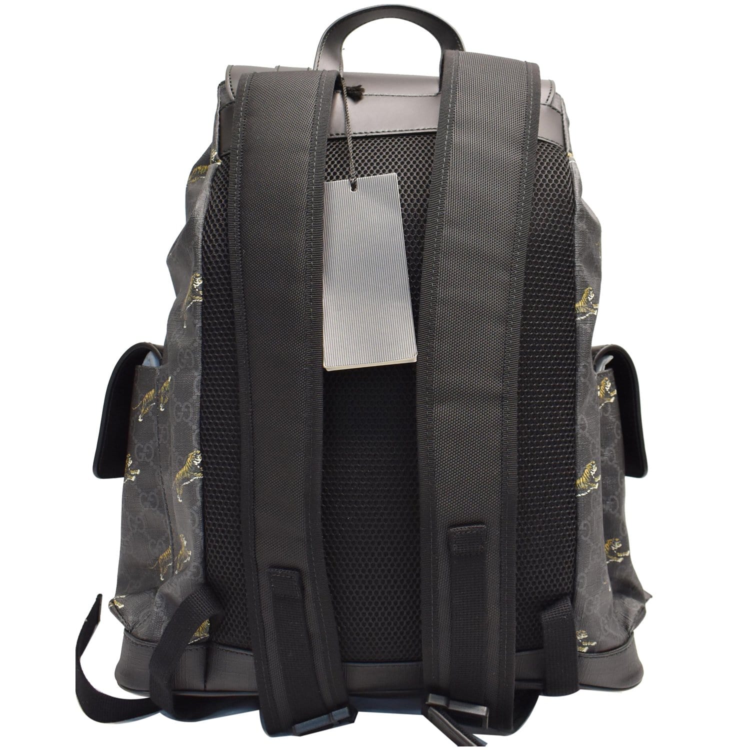Gucci Bestiary Tigers Supreme Microfiber Backpack Bag Black