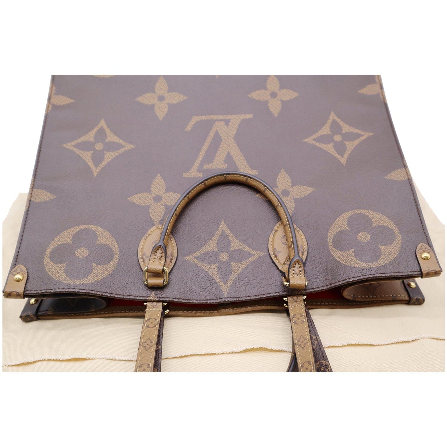 Louis Onthego Gm Reverse Tote Shoulder Bag Canvas Monogram