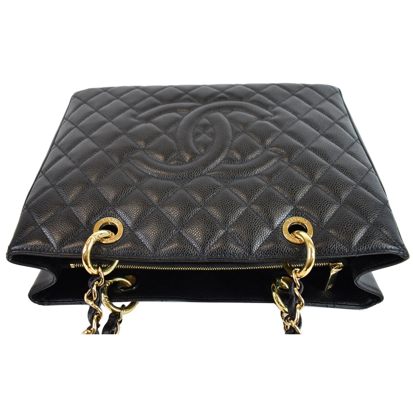 Chanel Grand Shopping Gst Caviar Tote Bag Leather Black Grand Shopping
