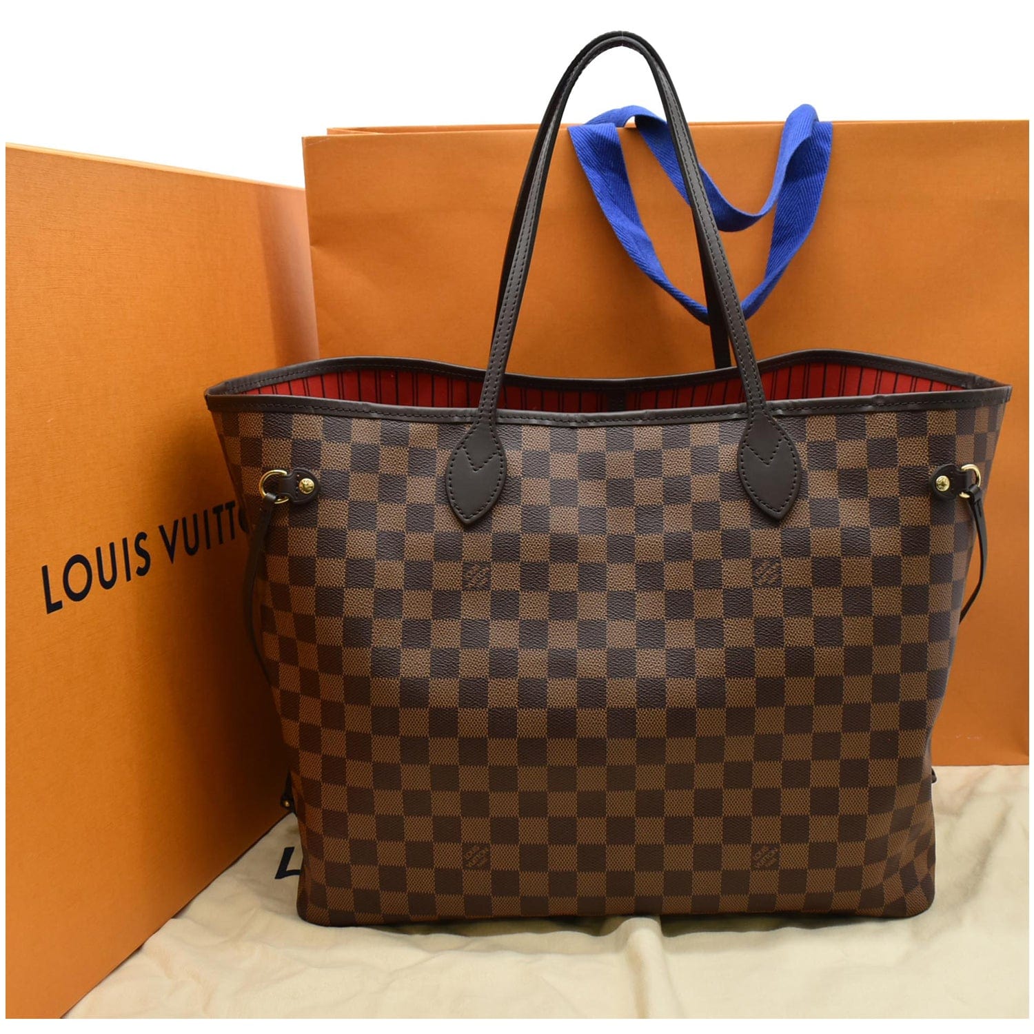 Louis Neverfull Gm Damier Ebene Tote Shoulder Brown Shoulder Bag