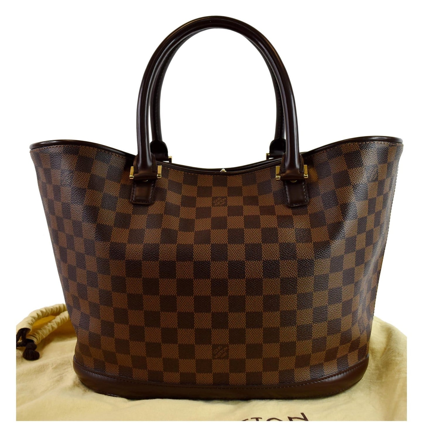 Louis Manosque Gm Damier Ebene Tote Bag Brown