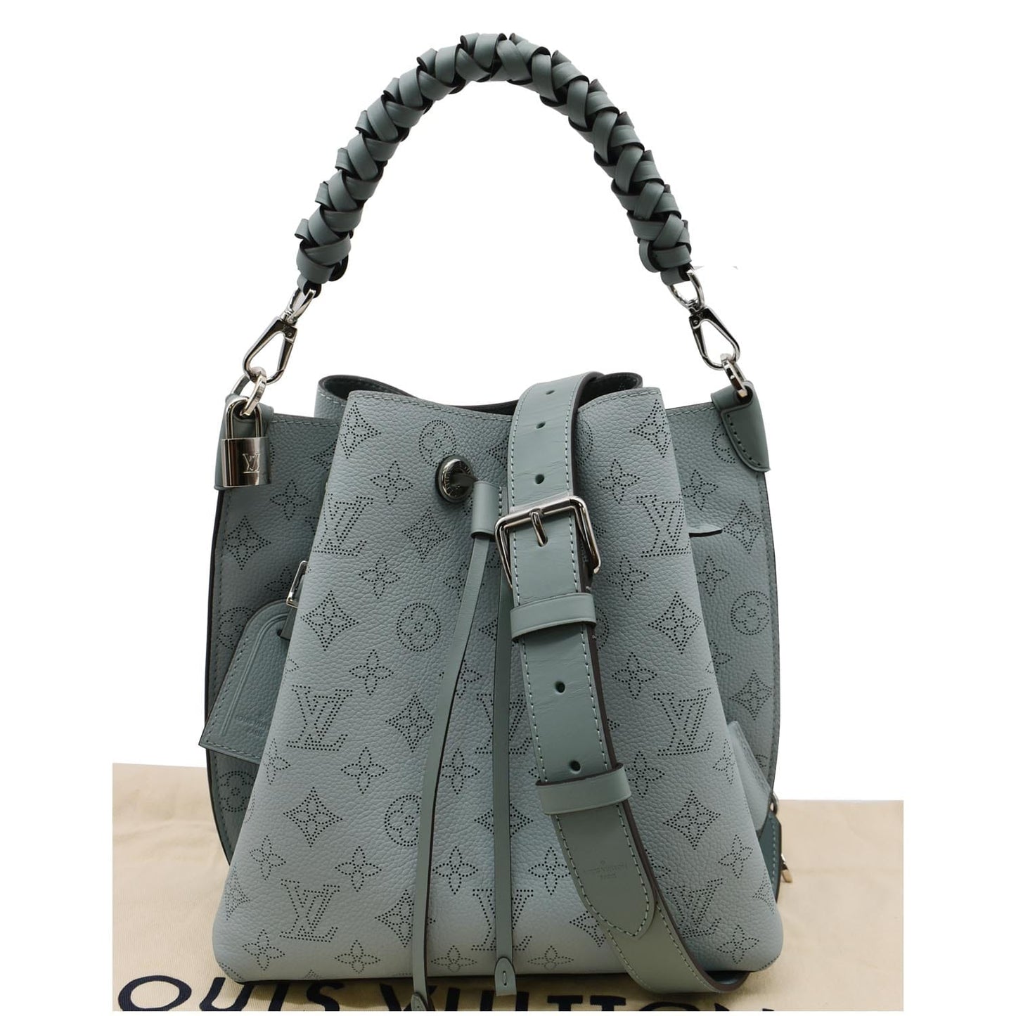 Louis Muria Mahina Perforated Crossbody Bag Vert Leather