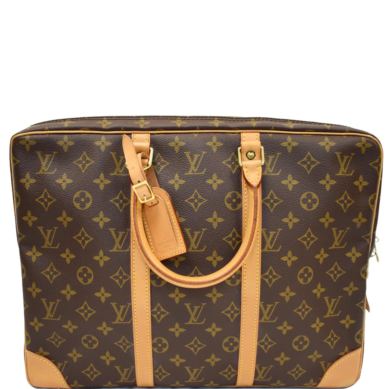 Louis Porte Documents Voyage Briefcase Bag Canvas Monogram Travel Bag