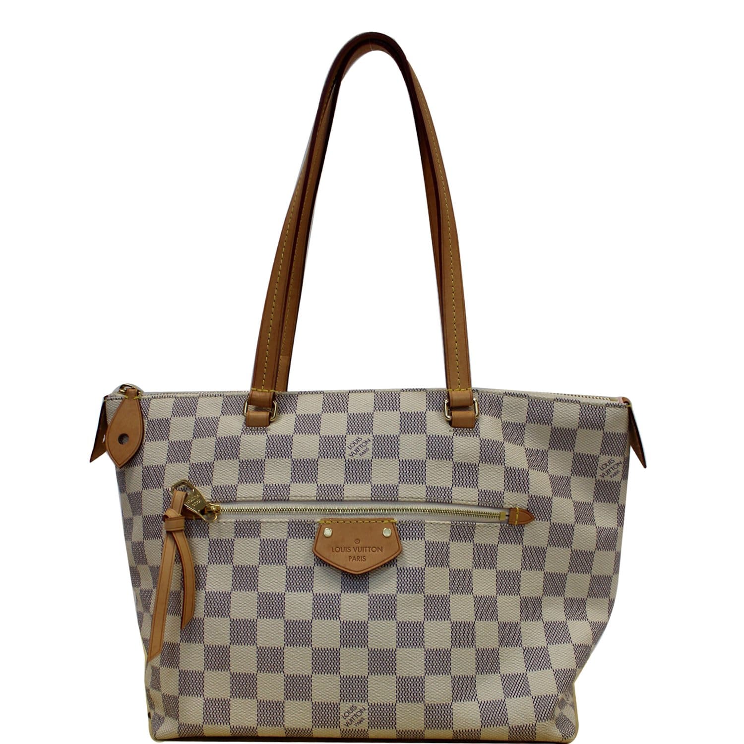 Louis Iena Pm Damier Azur Shoulder Bag White