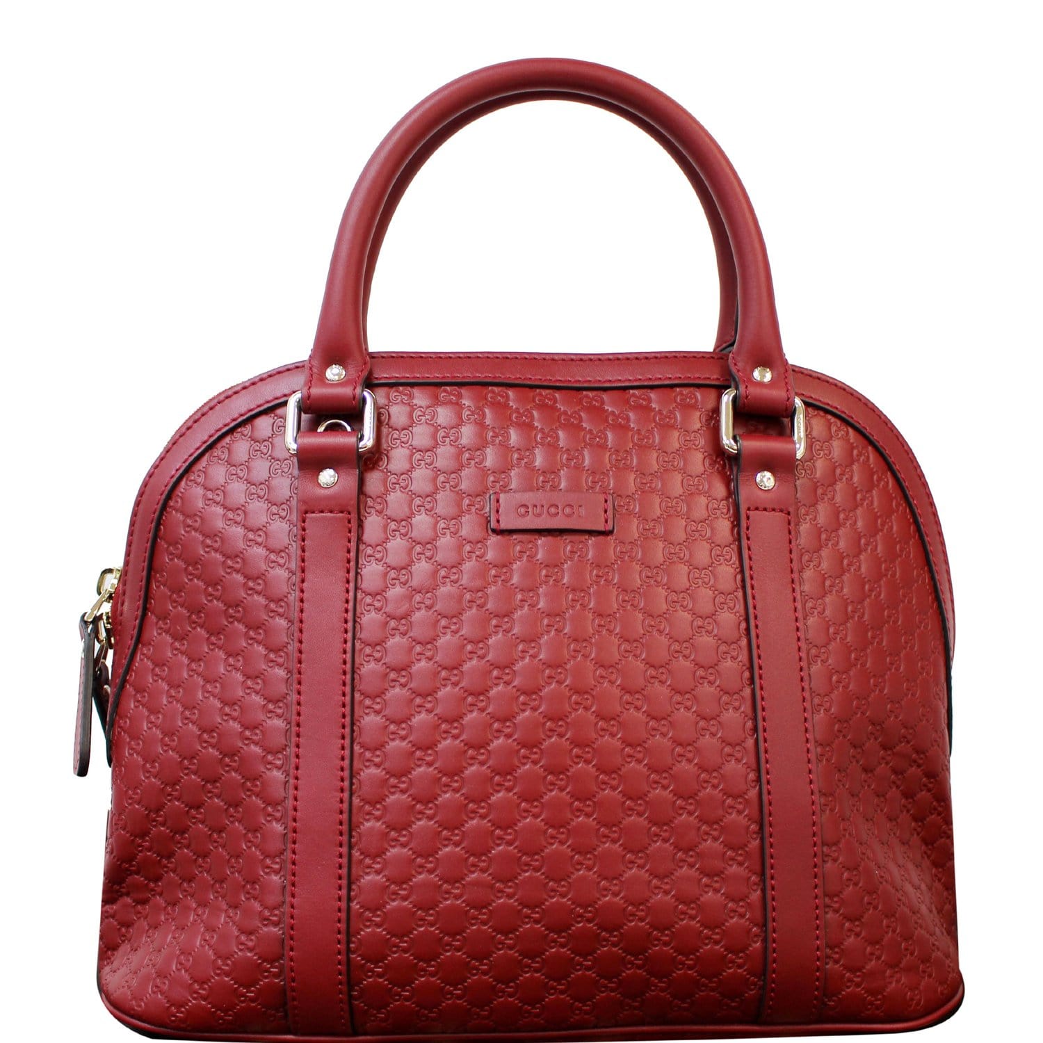 Gucci Dome Microssima Shoulder Bag Leather Red