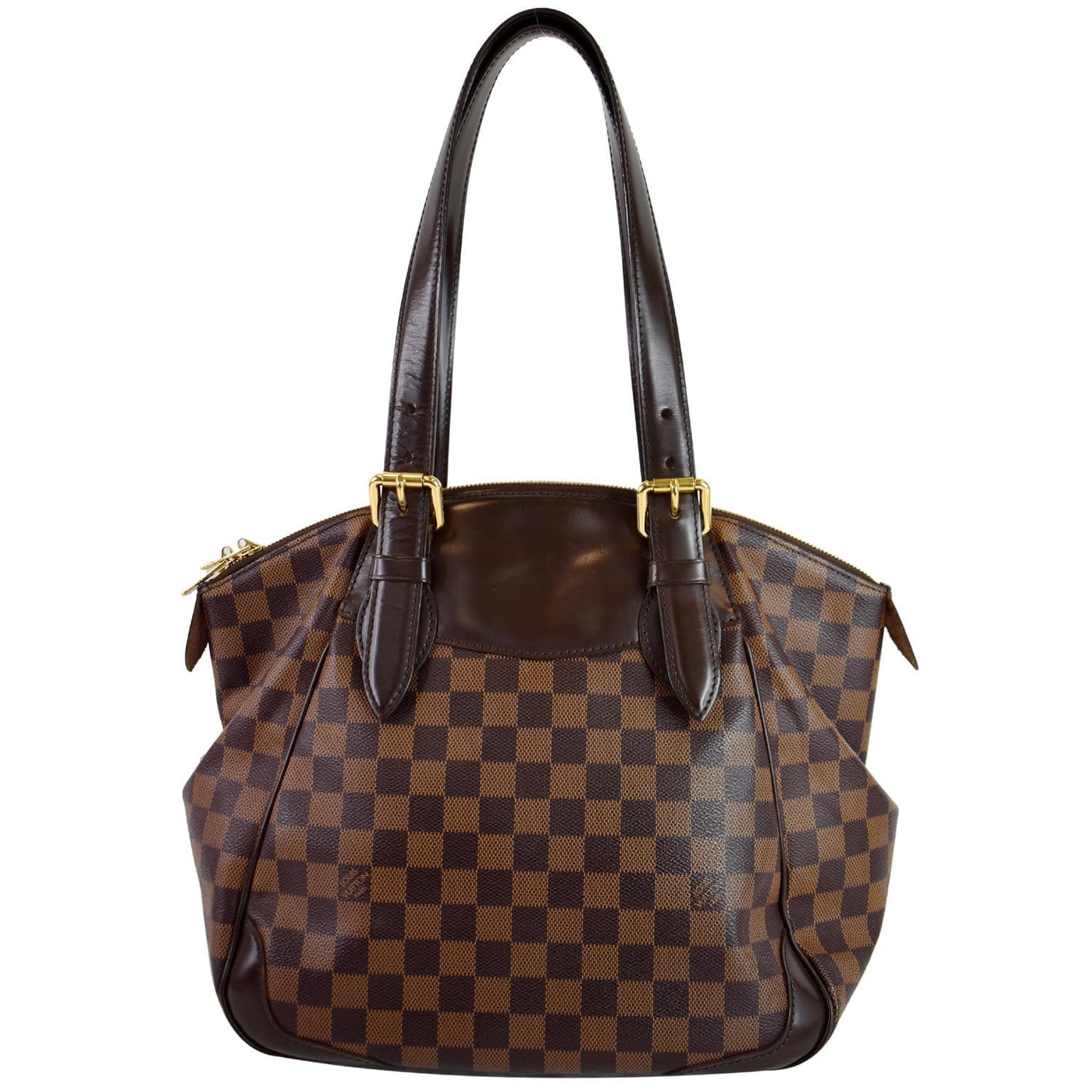 Louis Verona Mm Damier Ebene Shoulder Bag Brown Brown 2