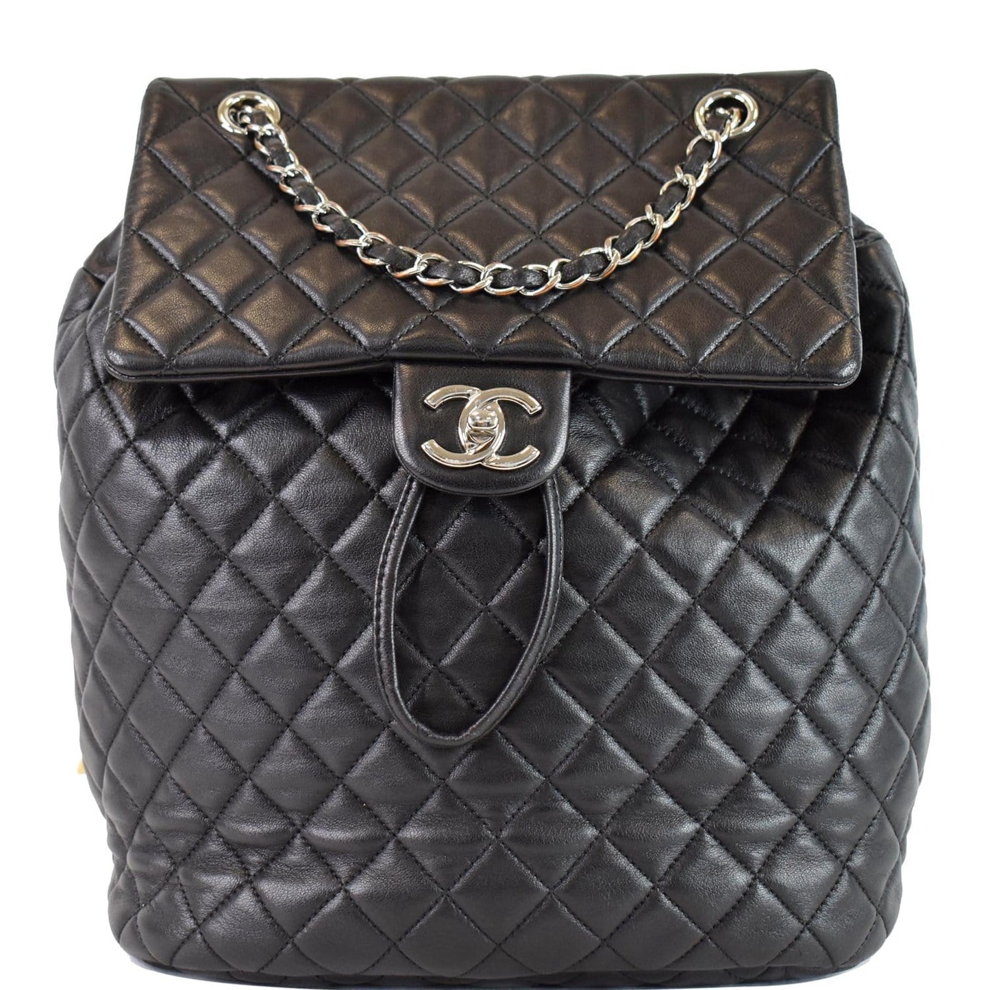 Chanel Urban Spirit Lambskin Backpack Bag Quilted Black