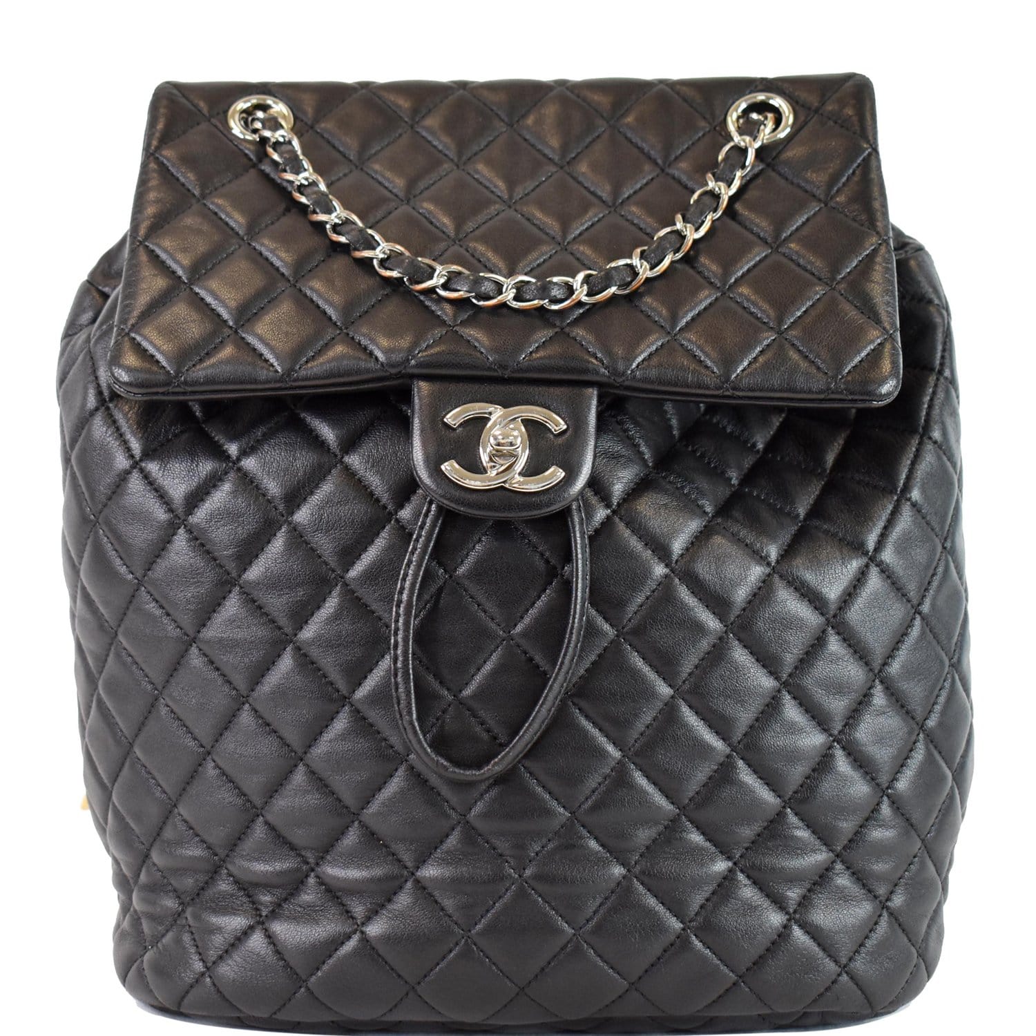 Chanel Urban Spirit Lambskin Backpack Bag Quilted Black