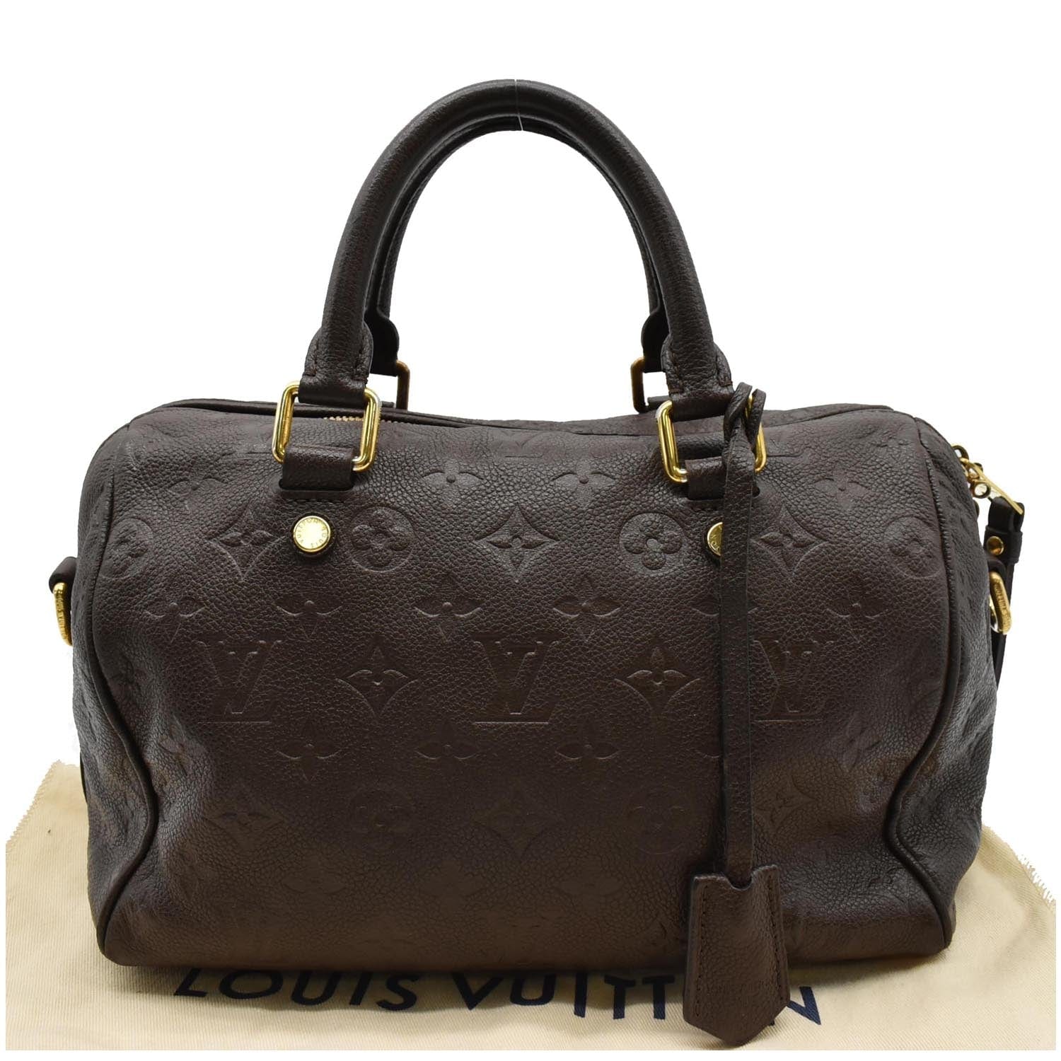 Louis Speedy Empreinte Satchel Bag Terre Leather Monogram Travel Bag