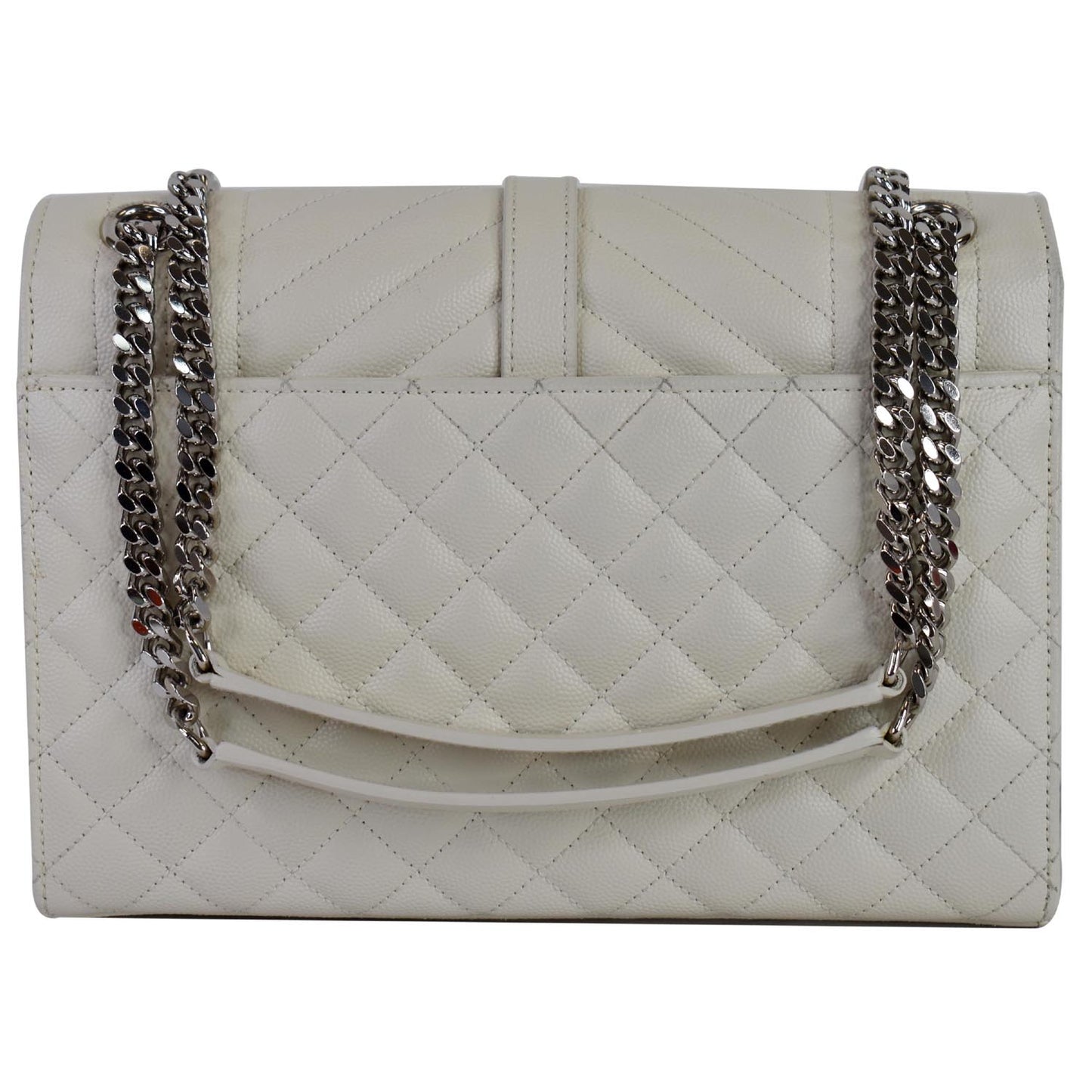 YSL Saint Laurent Saint Envelope Chain Shoulder Bag Leather White
