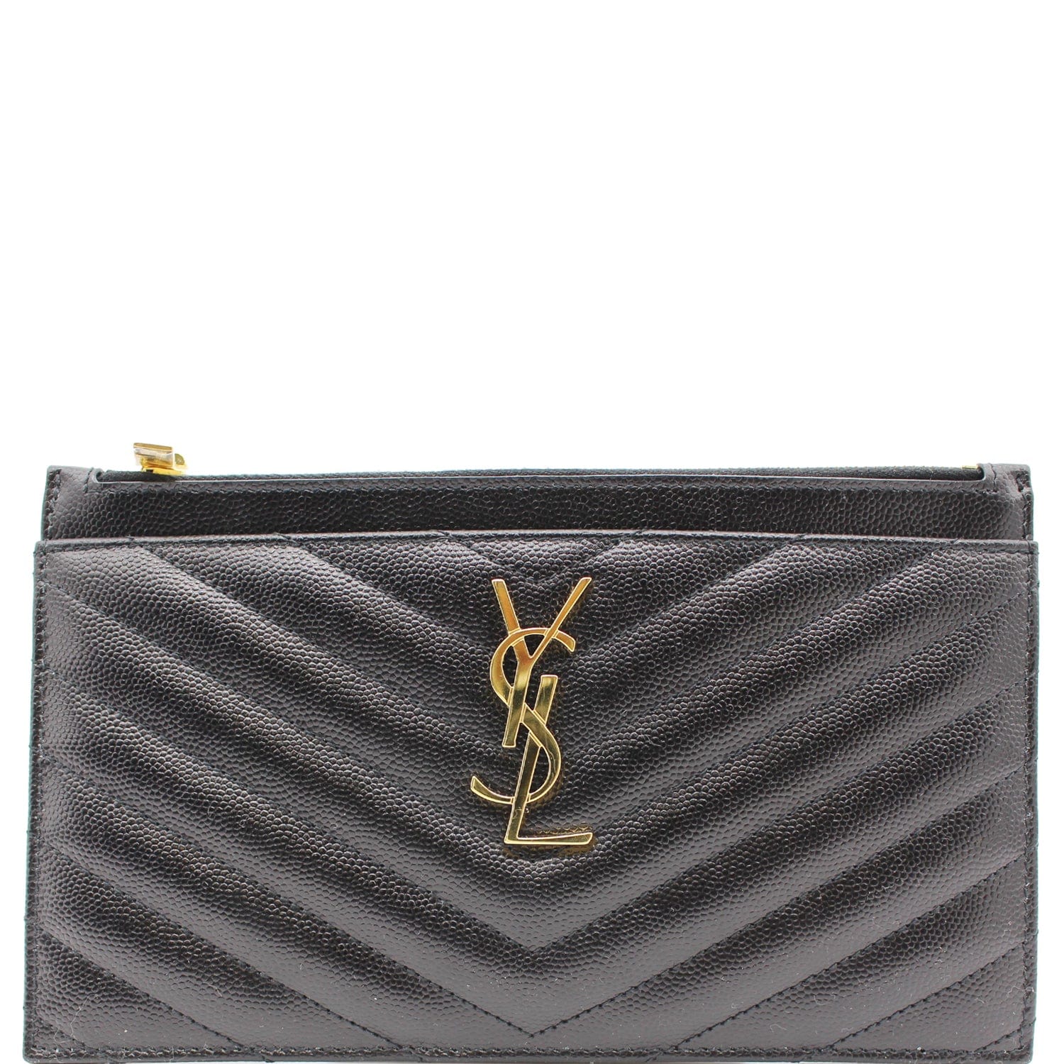 YSL Saint Laurent Saint Bill Pouch Grain De Poudre Travel Black Travel Bag