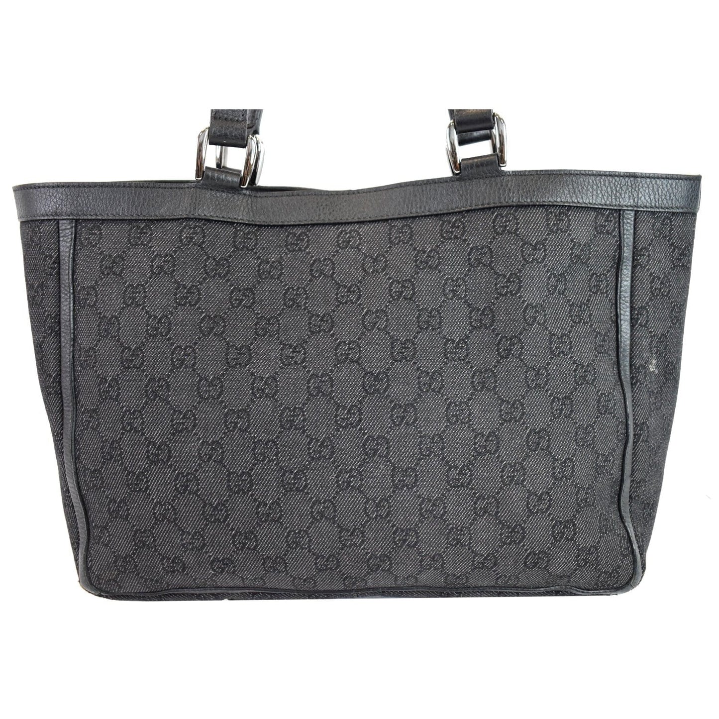 Gucci Abbey Pocket Tote Bag Off Denim Black