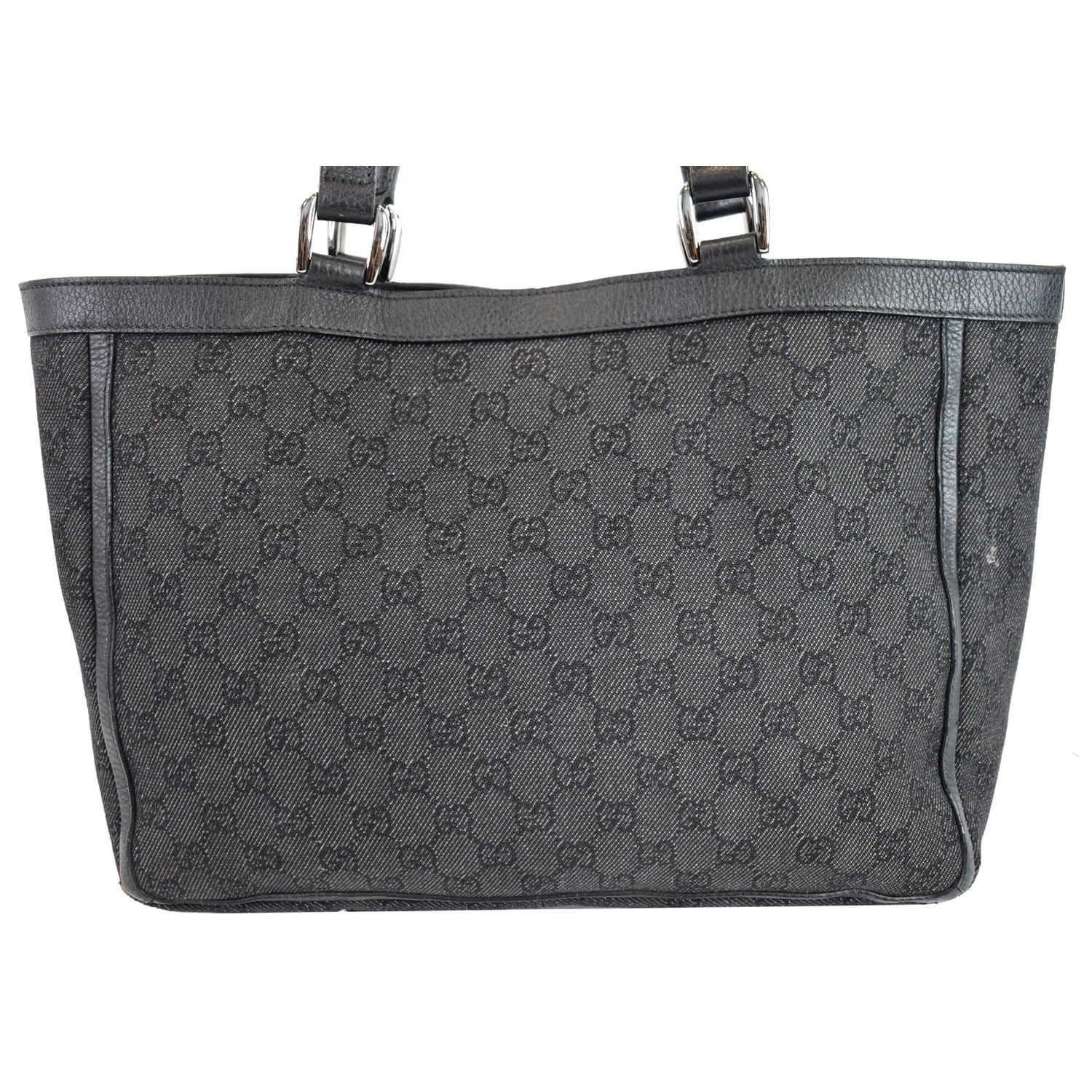 Gucci Abbey Pocket Tote Bag Off Denim Black