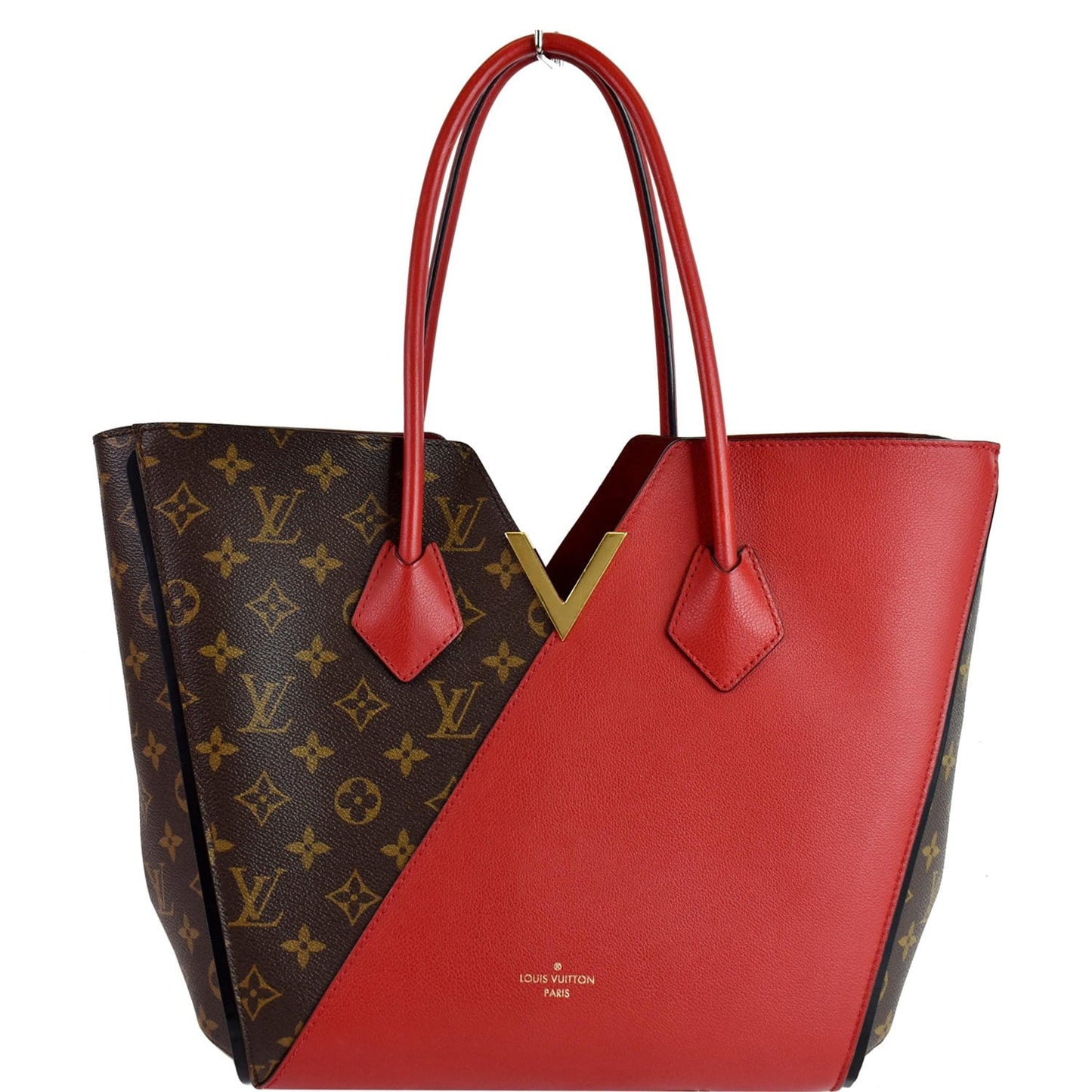 Louis Kimono Calfskin Tote Bag Cerise Monogram Brown