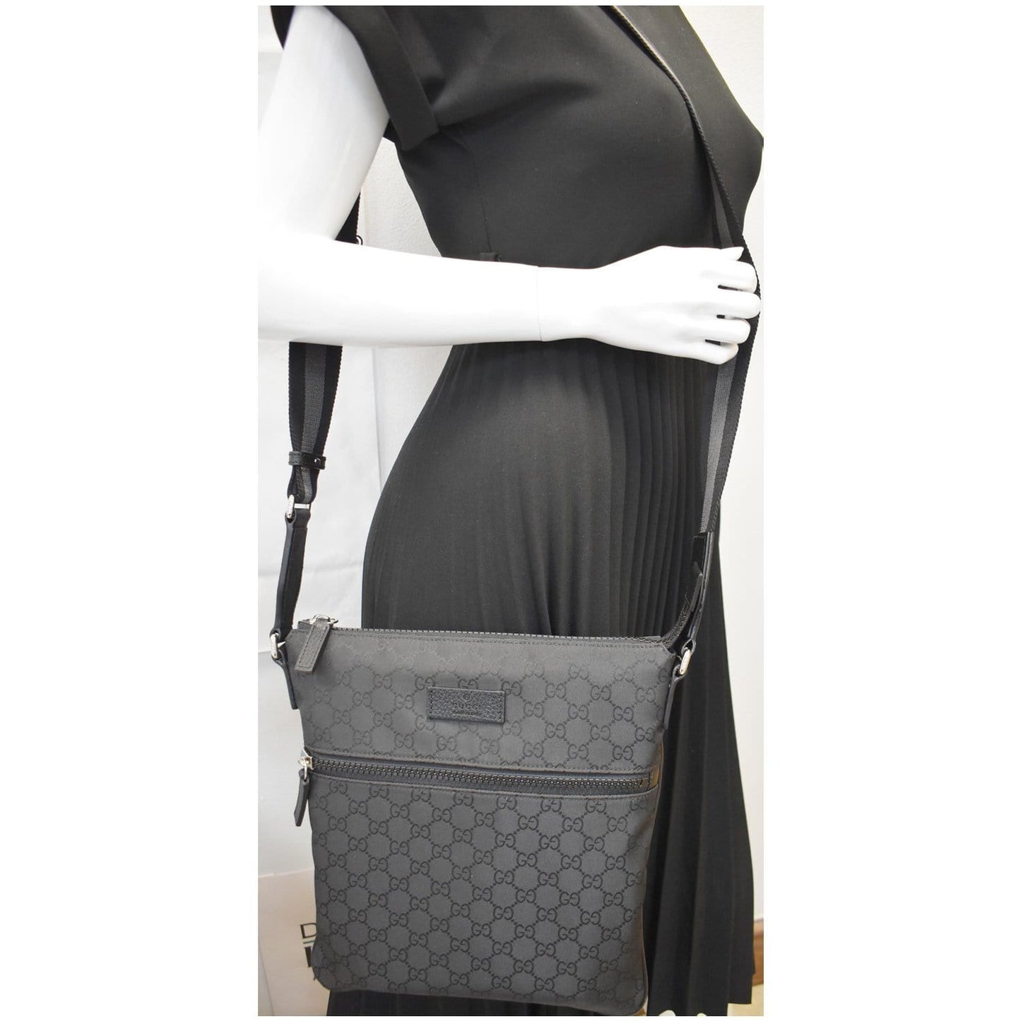 Gucci Small Messenger Bag Nylon Monogram Crossbody Bag