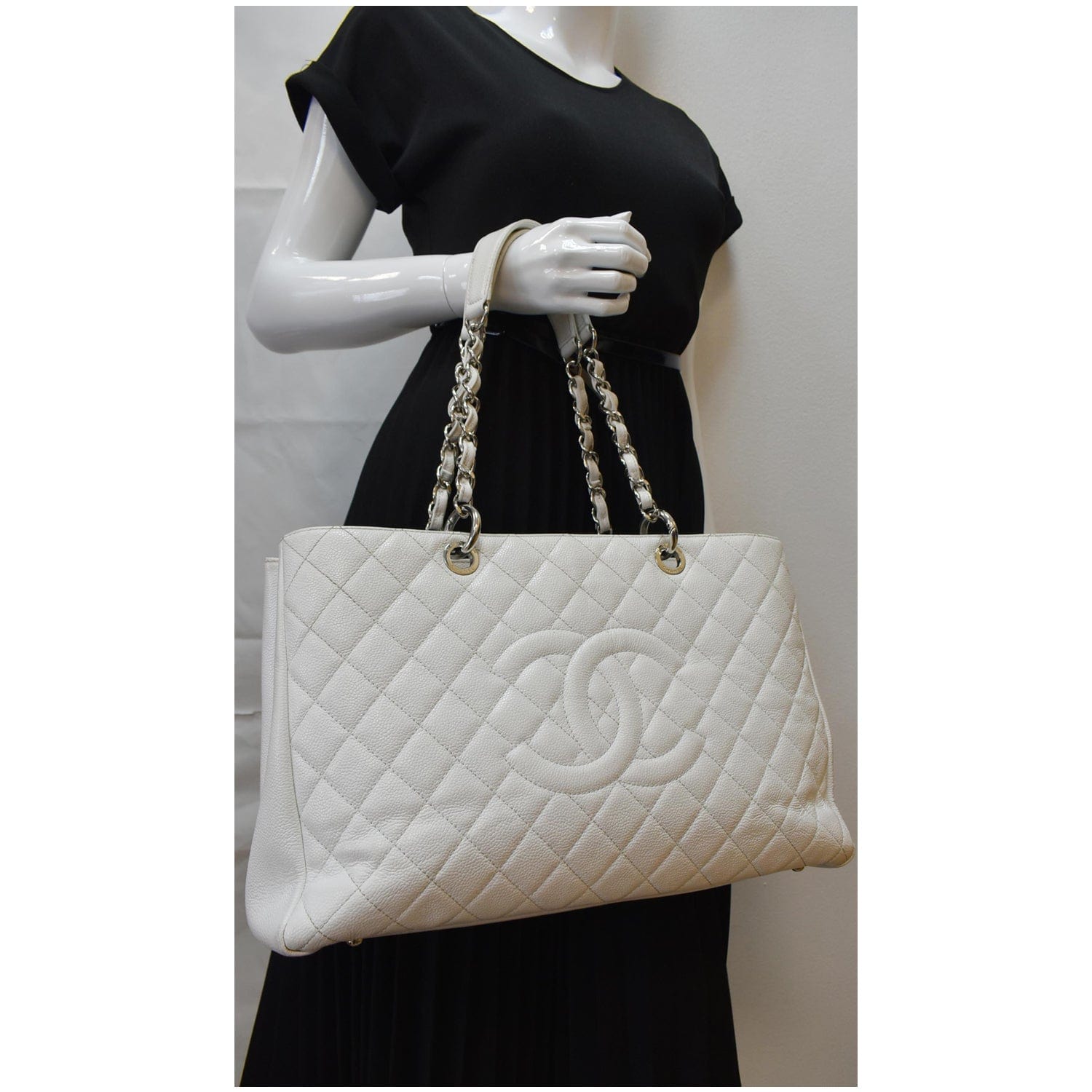 Chanel Xl Grand Caviar Shopping Tote Bag Leather Quilted