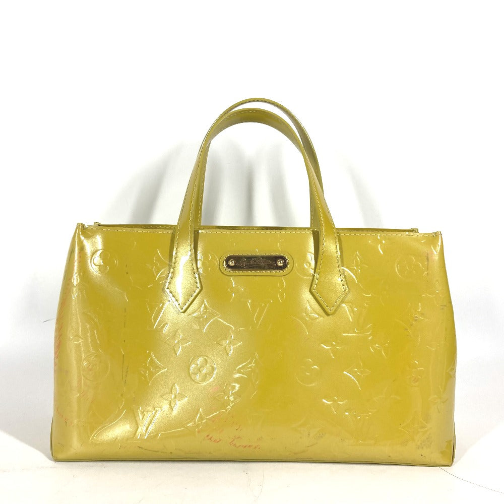 Louis Vuitton M91643 Vernis yellow Vernis Wilshire Monogram Canvas Handbag