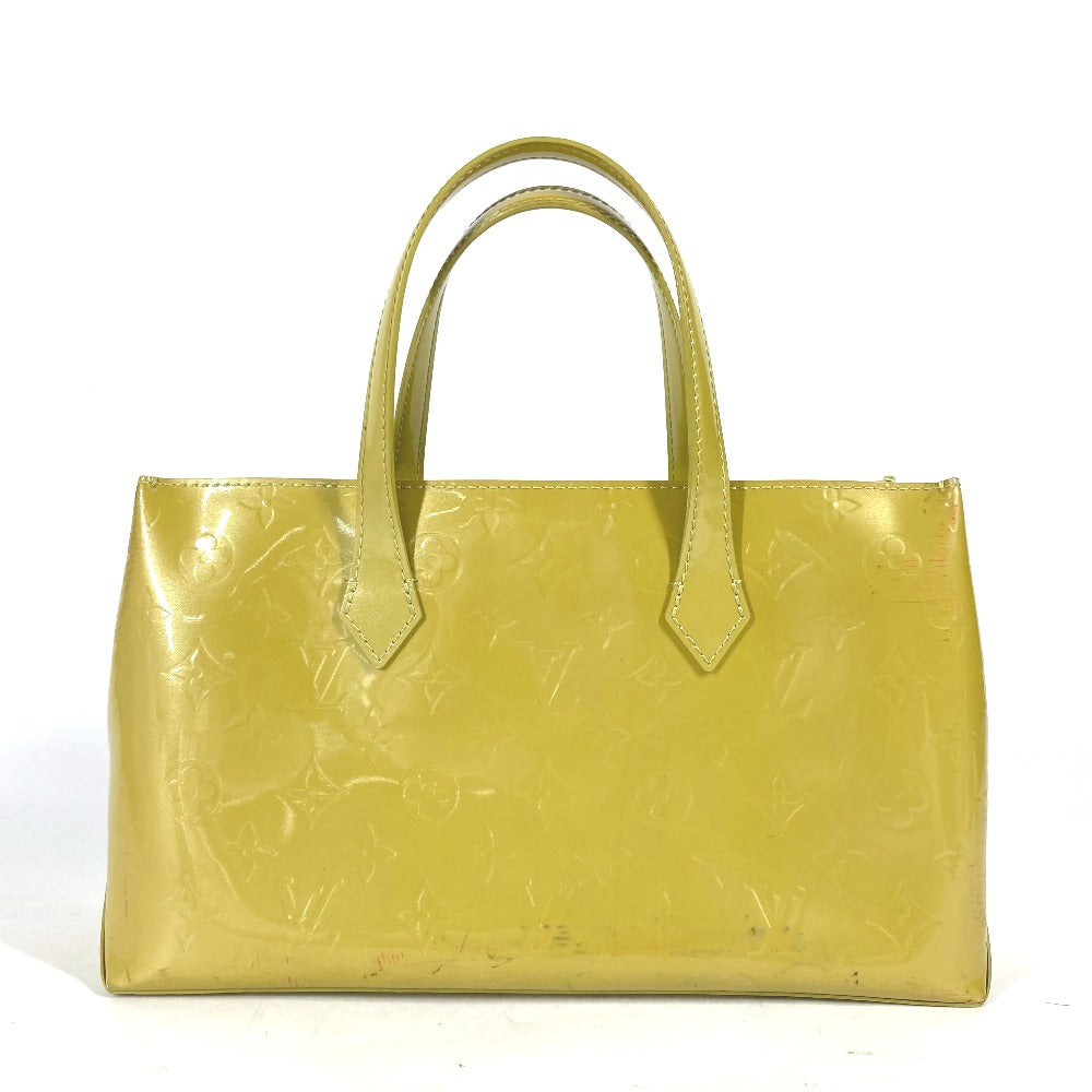 Louis Vuitton M91643 Vernis yellow Vernis Wilshire Monogram Canvas Handbag
