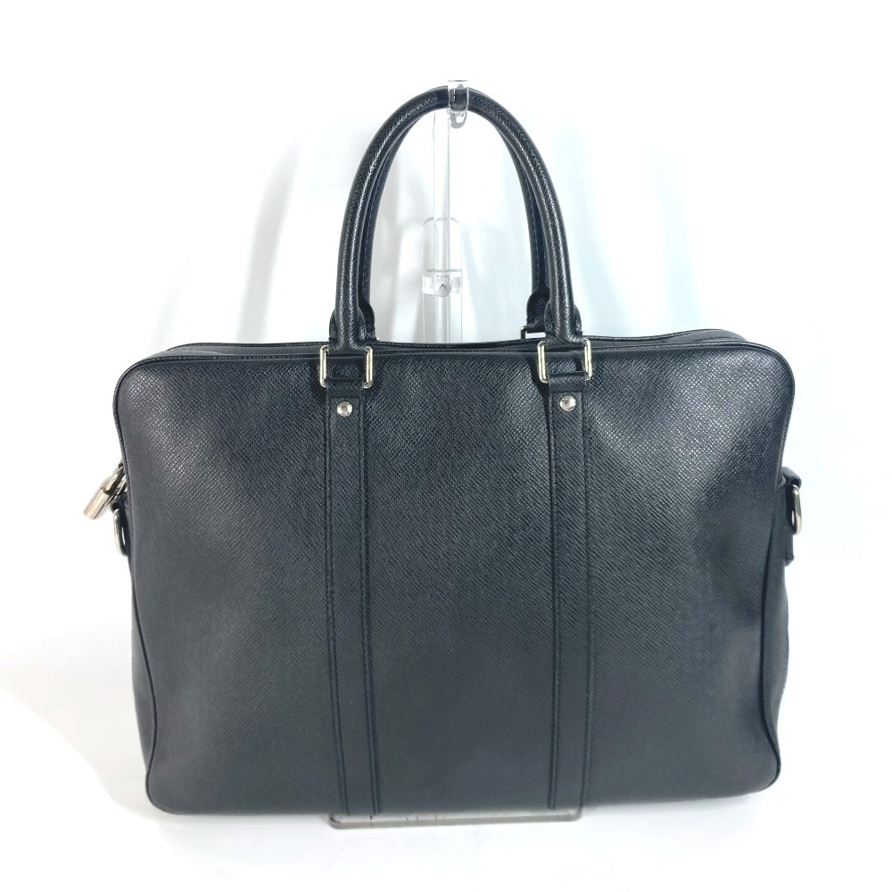Louis Vuitton M33412 Taiga PDV Portodocument Leather Black Handbag