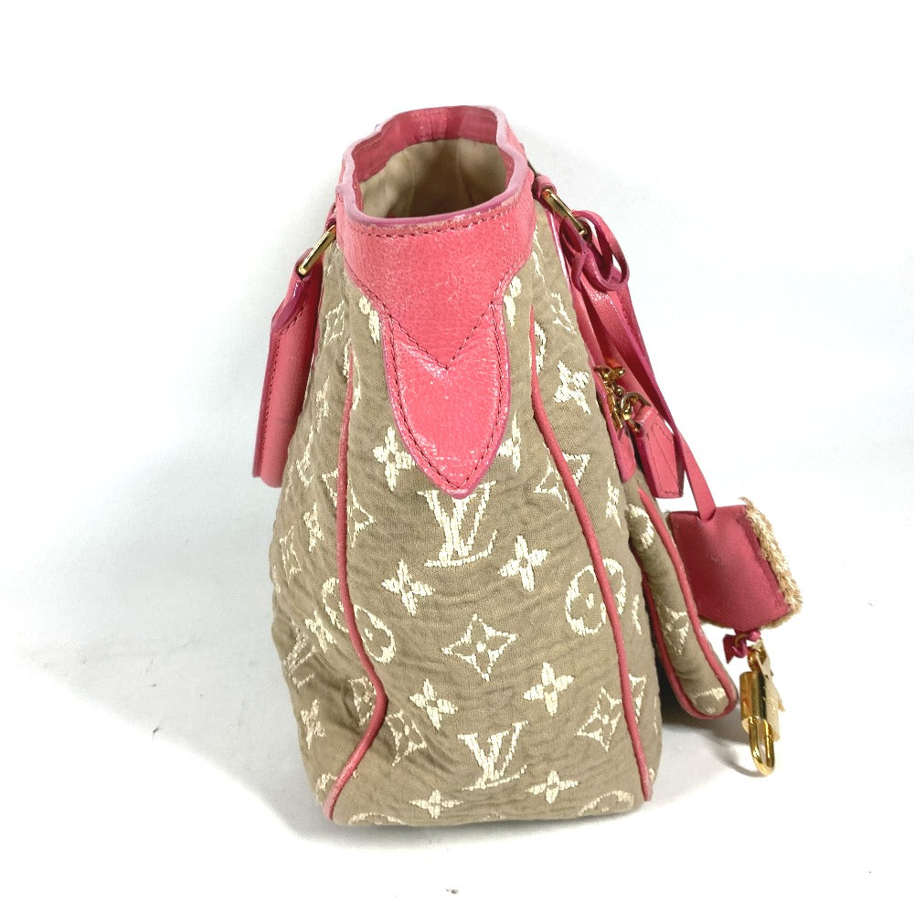 Louis Vuitton M93496 Sabia Hippo MM Monogram Leather Canvas Pink Tote Bag