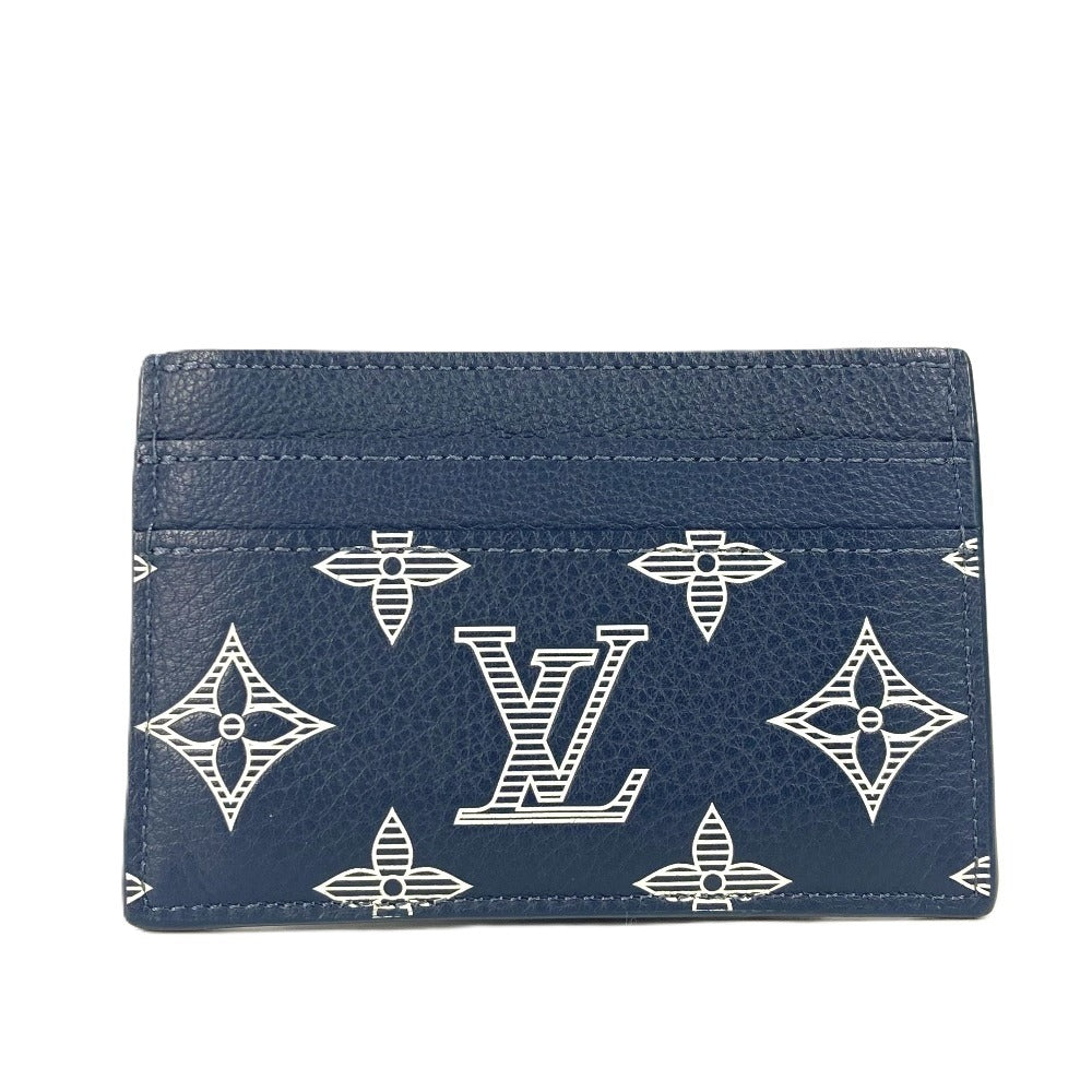 Louis Vuitton M83700 shadow Porto Carte Monogram Leather Navy Wallet Case