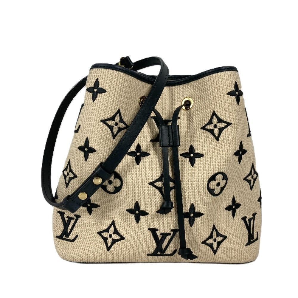 Louis Vuitton M23080 visor pool Neo Noe Monogram Leather Cotton Black Shoulder Bag