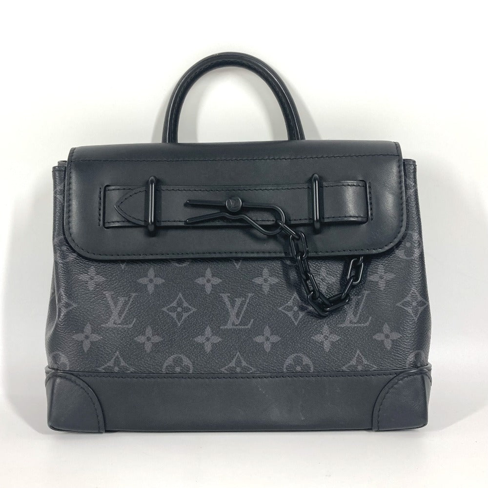 Louis Vuitton M46953 Eclipse Steamer PM Monogram Canvas Black Handbag