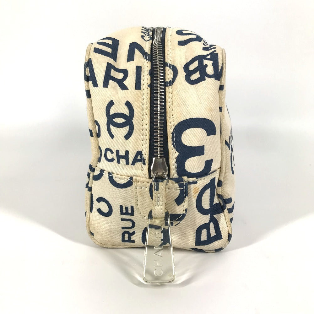 Chanel Bysy line White Canvas Handbag