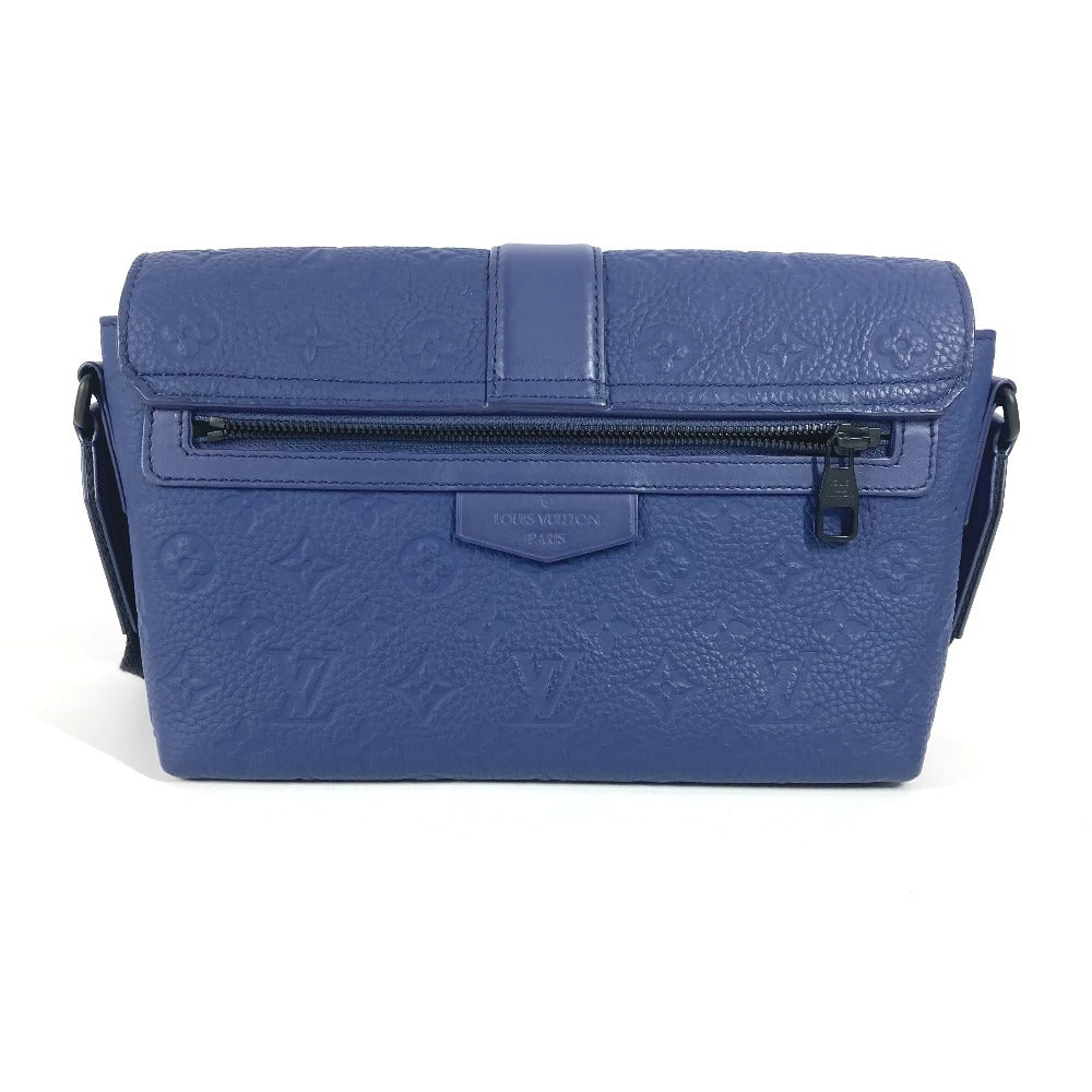 Louis Vuitton M11692 Taurillon Clemence emboss S Monogram Leather Blue Hat