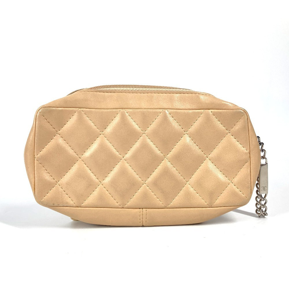 Chanel Cambon line CC COCO Mark logo Beige Leather Handbag