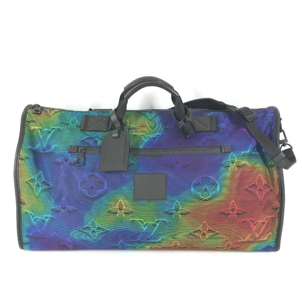 Louis Vuitton Boston Duffel M44939 Keepall reversible Monogram Leather Nylon Gray Travel Bag